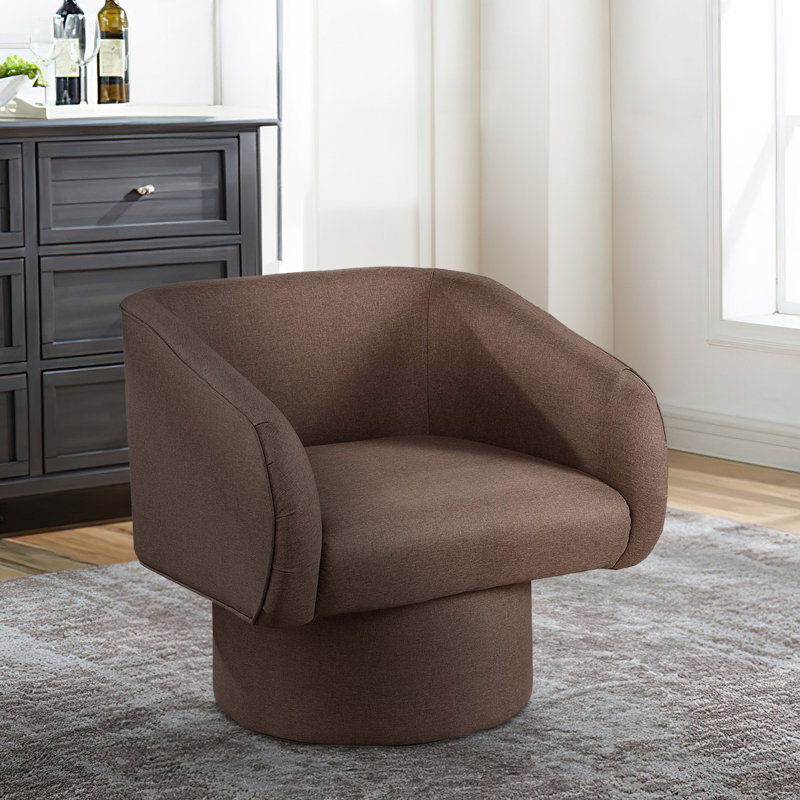 Fauteuil en tissu l 28 po Aricela, Brun