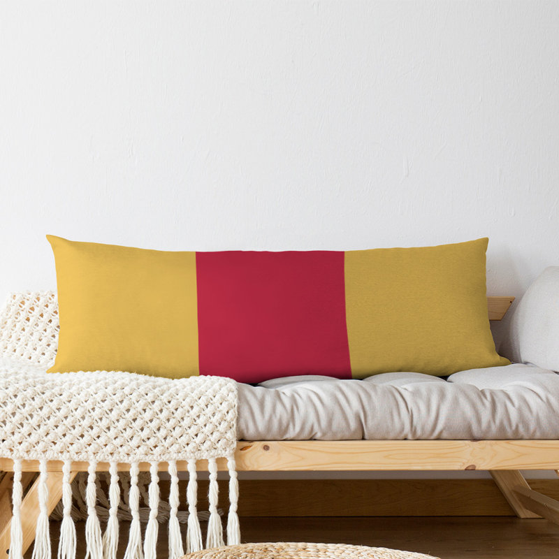 Oreiller de corps en polyester / polyester Arizona Football Stripes, Jaune / rouge / jaune, Abrams 