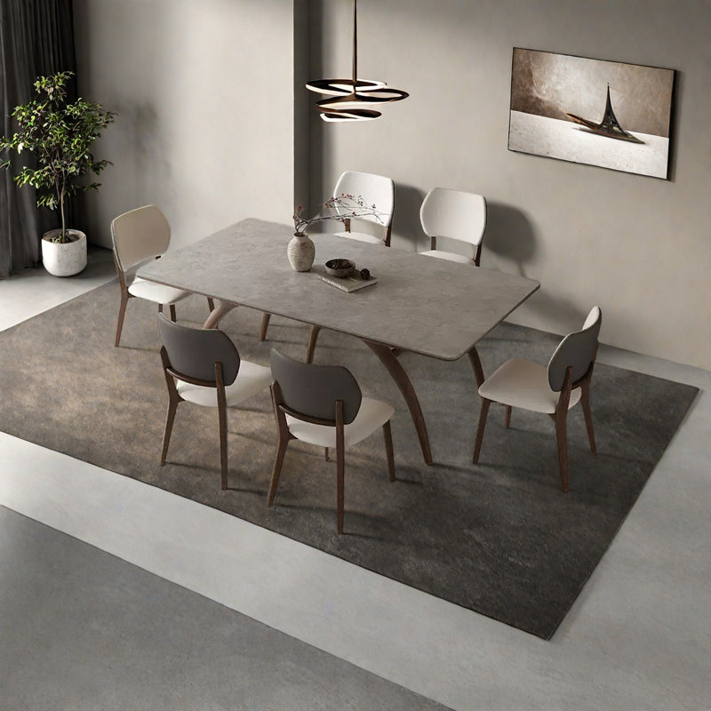 Table de salle à manger double couche, H 29,5 po x L 70,8 po x l 35,4 po