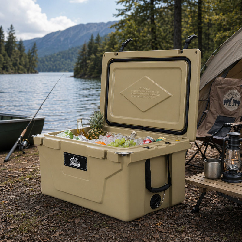 Glacière kaki 65QT, glacière isotherme pour la pêche en camping