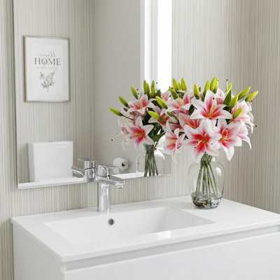 Fleur de lis artificielle avec de l'eau artificielle pour le bureau à domicile