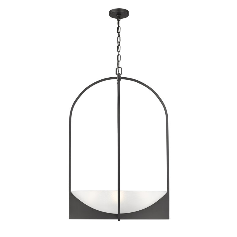 Kratzerville 6 - Light Steel Dimmable Urn / Bowl Chandelier, Matte Black