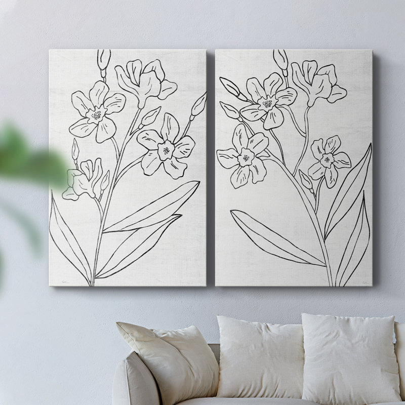 Croquis botanique I - Toile tendue avec châssis de qualité supérieure - Prêt à être accroché, H 12 po x l 16 po