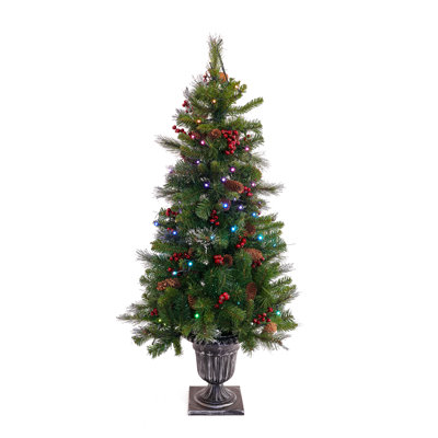 4 ft. Crestwood Spruce Entrance Tree with Twinkly LED Lights
