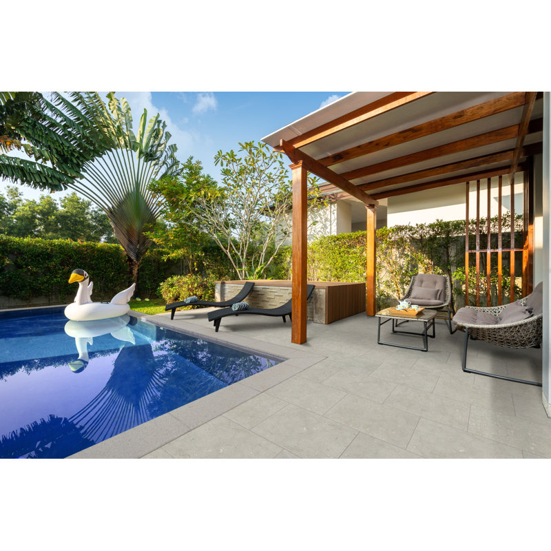 Abri de piscine en pierre calcaire sablée 16 po x 24 po x 1,96 po Coastline (2,66 pieds carrés / unité, 1 pièce)