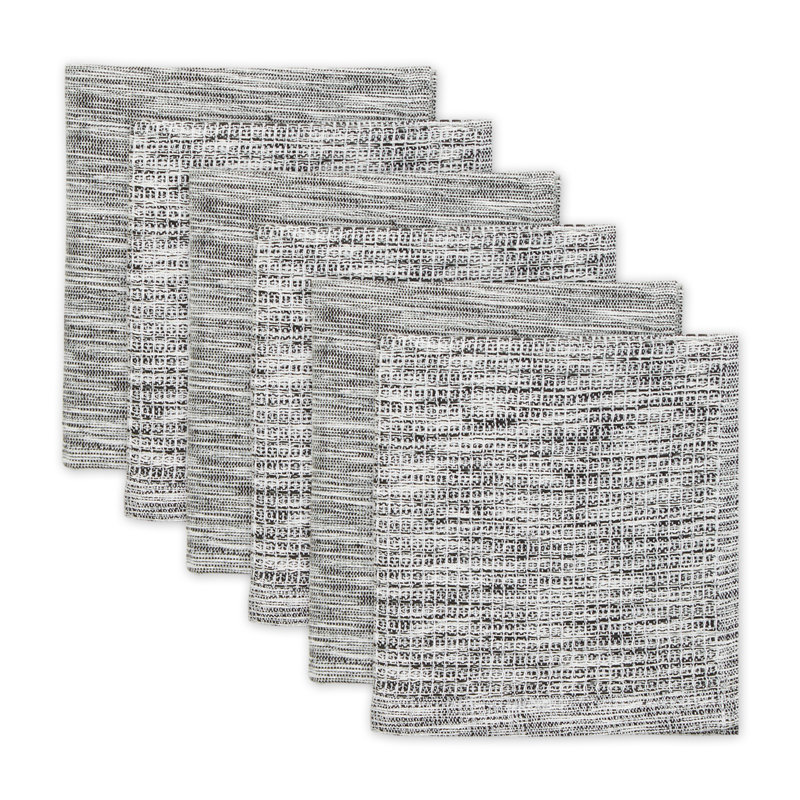 Torchon en coton, Noir / Blanc cassé