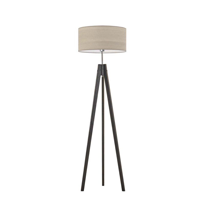 Arbutis 138cm Tripod Floor Lamp, Beige, Black