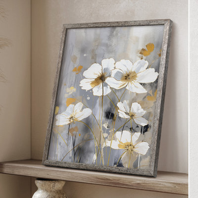 FLORAL Series CDV III, reproduction d'art encadrée - bois massif