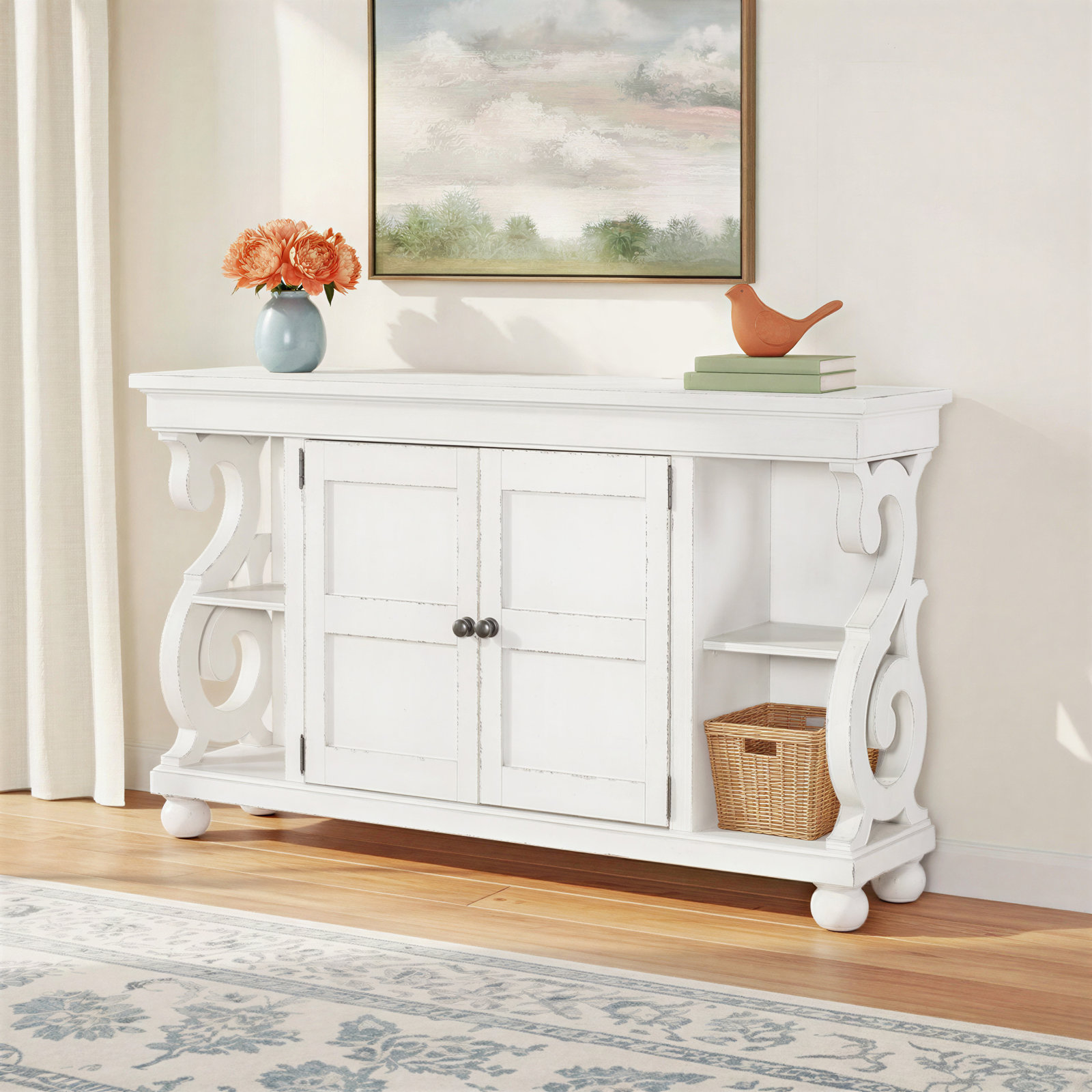 Country Living 2-Drawer Console Table, White