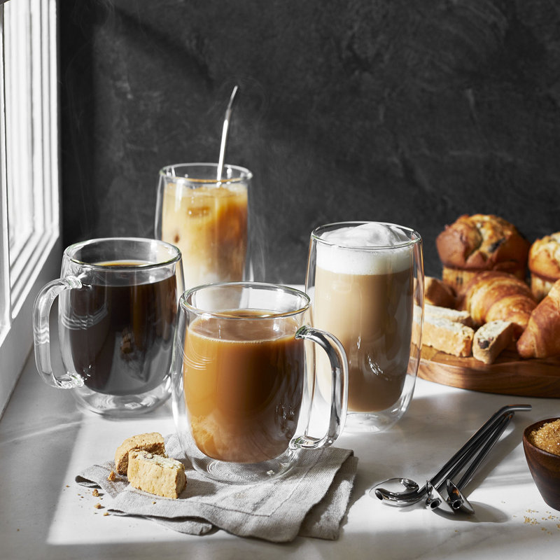 ZWILLING Sorrento Double-Wall Coffee and Beverage 9-Piece Glassware Set