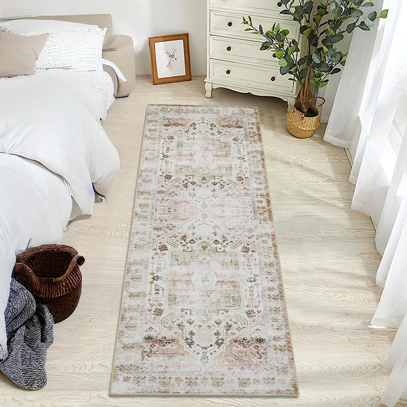 Muratbek Washable Floral Indoor Rug, Runner 2' x 6'