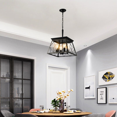 4 - Noir doré rétro - Luminaire antique pour la salle à manger de cuisine réglable avec chaîne