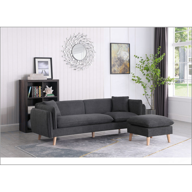 Canapé modulaire en tissu gris foncé Brayden