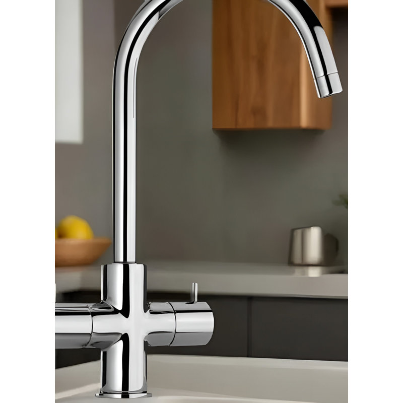 Cox Cruciform Sink Twin Lever Monobloc Tap, Chrome