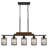 Delmira 5 - Light Rustic Farmhouse Wood And Metal Kitchen Island Pendant