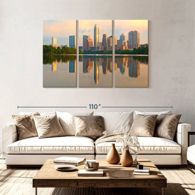 Austin Skyline Reflection, 48" H x 74" W
