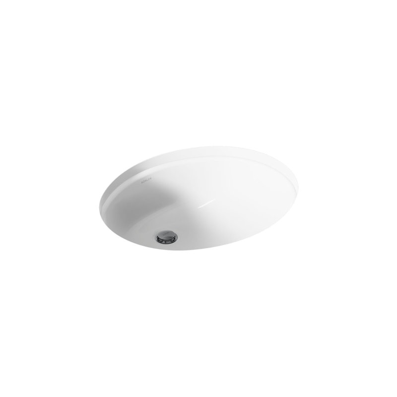 Caxton White Vistreous China Oval Undermount Bathroom Sink