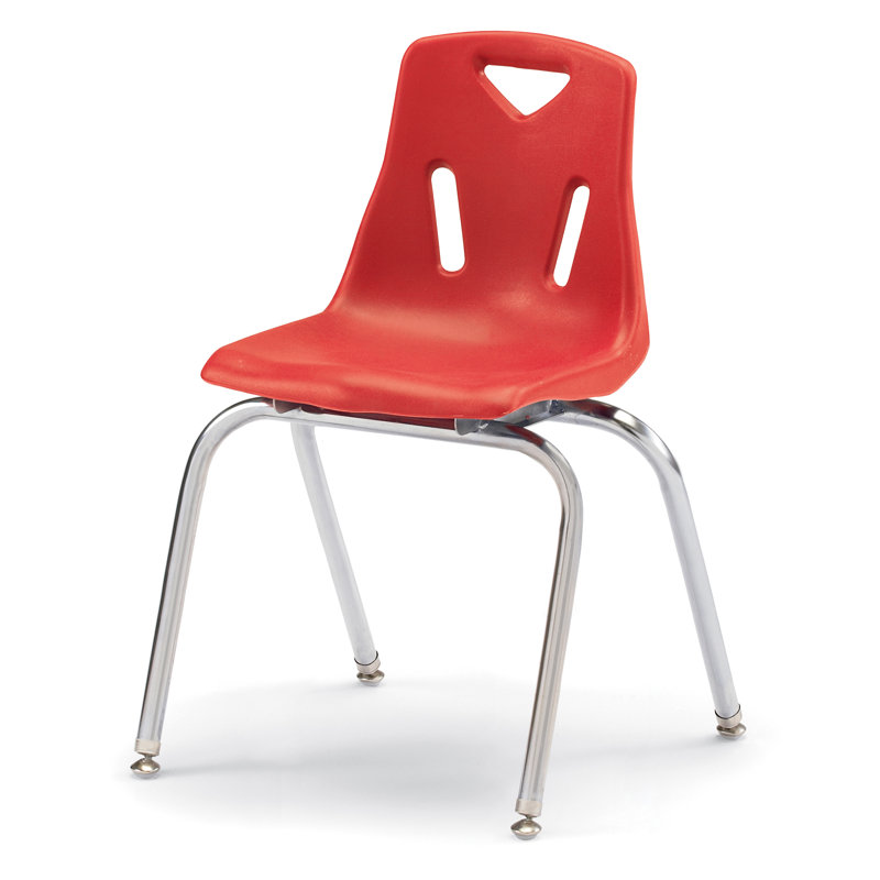 Chaise empilable Berries®, Plaqué chrome, Rouge, 18 po