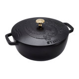 Staub Cast Iron 3.75-Qt Essential French Oven With Dragon Lid - Matte Black