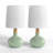 14" Modern Green Ceramic Small Table Lamp with Pre-Assembled Shade-128308816