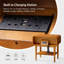 Elzena Mid-Century Modern 2-Drawer Solid Wood Veneer With Built-In Charging End Table-1279477331