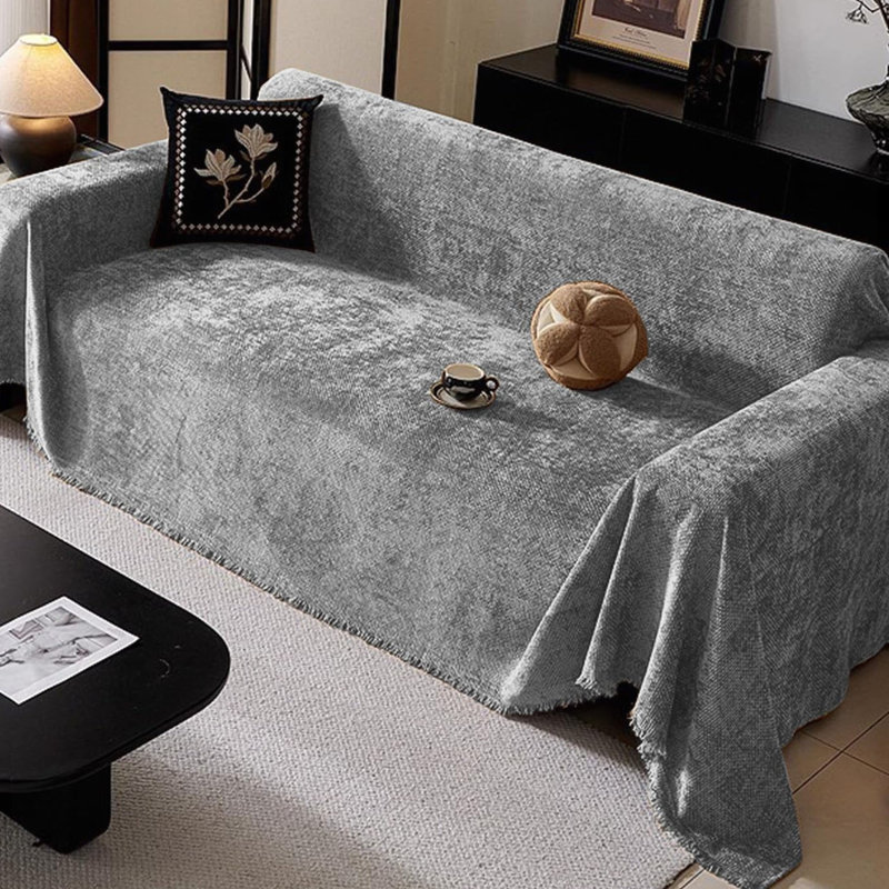 Chenille Box Cushion Sofa Slipcover