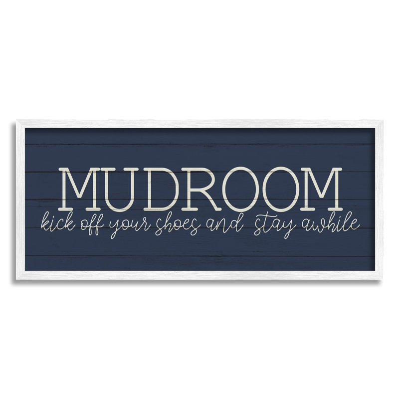 «Mudroom Kick Off Shoes», art mural à motif de grain rustique par Kim Allen, L 30 po x H 13 po