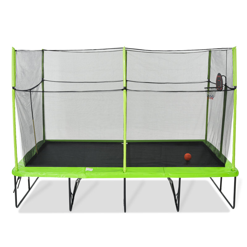 SKYBOUND 10' X 17' Rectangle Backyard Trampoline with Safety Enclosure - Green