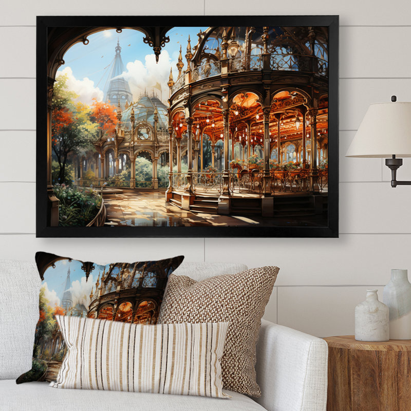 «Makyi Carousel Whimsical Delight II», reproduction sur toile, H 34 po x l 44 po x P 1,5 po, Cadre simple noir