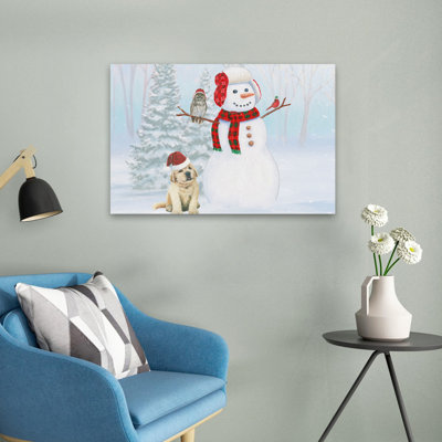 Dressed For Christmas II - Animals Blue Brown Christmas Art