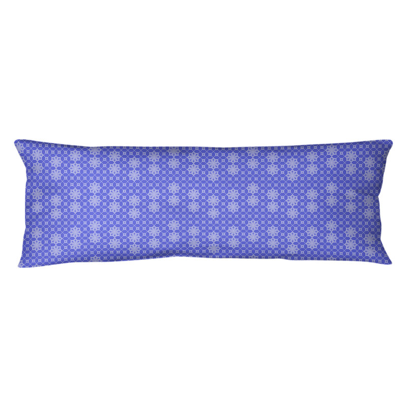 Coussin lombaire en treillis, Bleu, Bourre en polyester, Microfibre