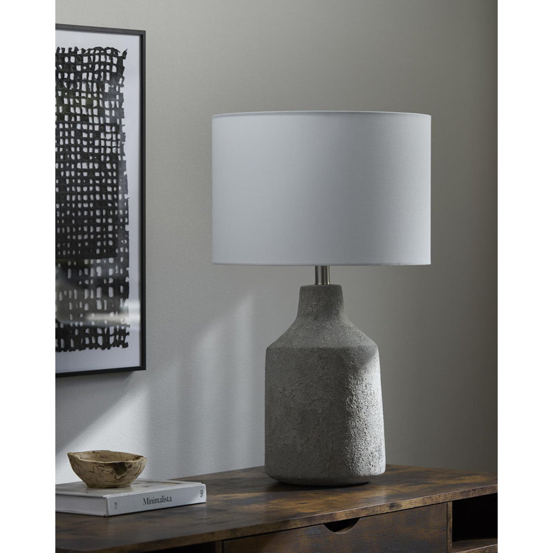 Lampe de table Lockwood, Blanc / Blanc, Gris