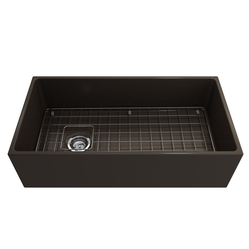 36'' L Farmhouse / Apron Fireclay Kitchen Sink, Matte Brown