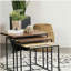 Ensemble de 3 tables gigognes noir naturel