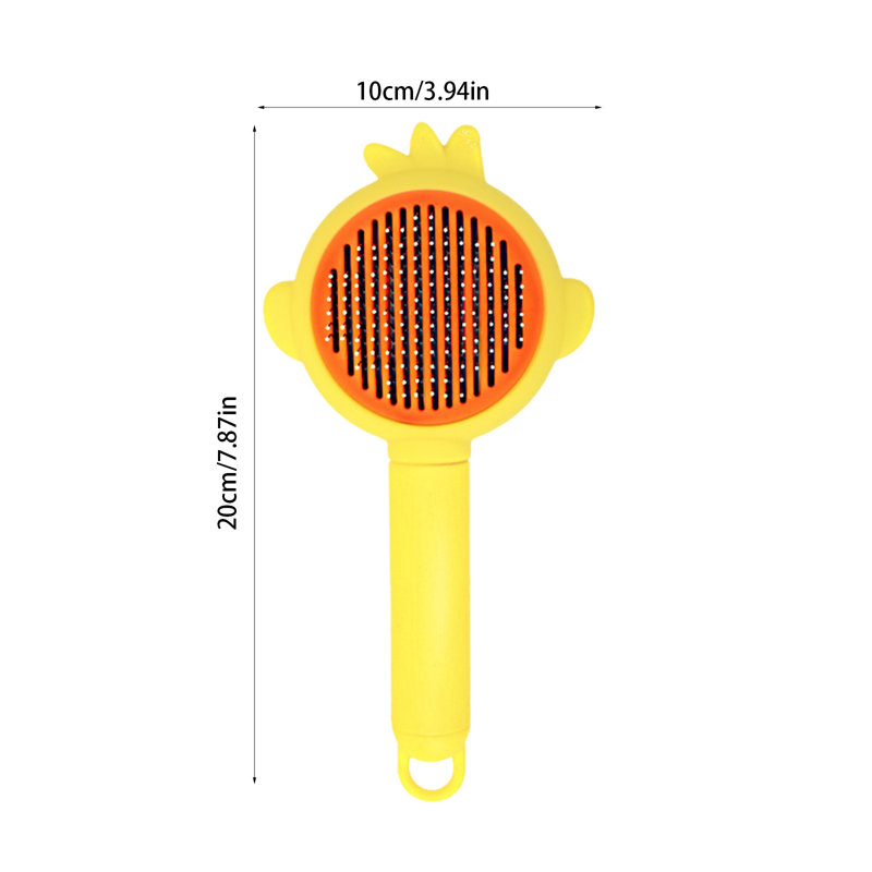 Brosse de toilettage autonettoyante pour chien en acier inoxydable 7,9 x 3,9 x 1,6 po Pet Comb, jaune, Jaune
