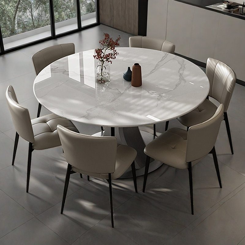 Ensemble de table de salle à manger moderne et simple en faux marbre, H 29,52 po x L 47,24 po x l 47,24 po