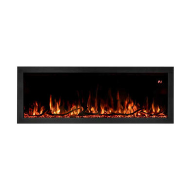 Chaufferette électrique 72 pouces encastrée ou murale, 12 couleurs de flamme, télécommande / APP, minuterie de 9 heures, bûches et cristaux 750W / 1500W,