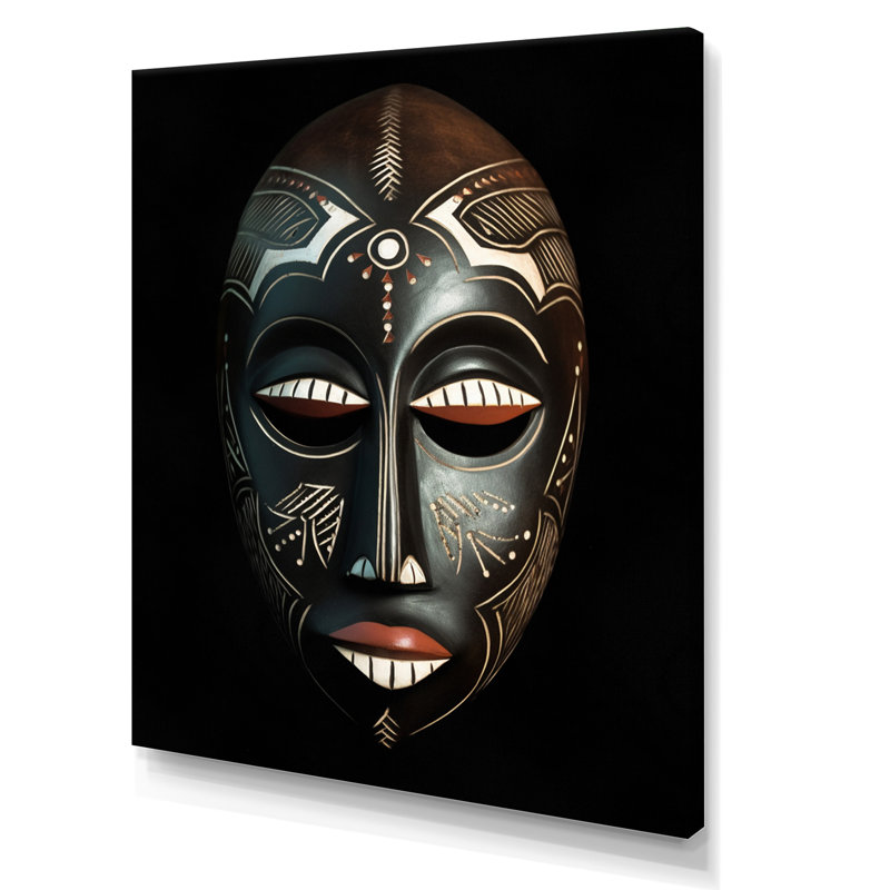 «Ethnical Traditional African Mask VII», reproduction sur toile, Toile tendue, H 20 po x l 12 po x P 1 po