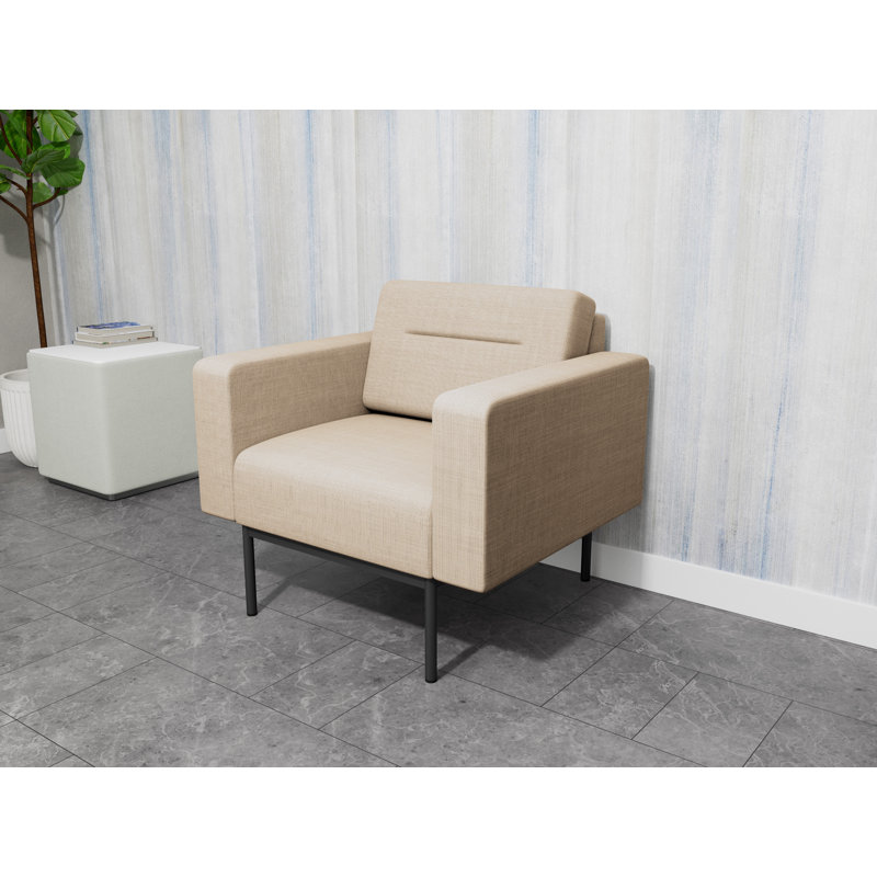 Chaise d'invité de réception Darsey, Charcoal, Chambray calcaire, With Power