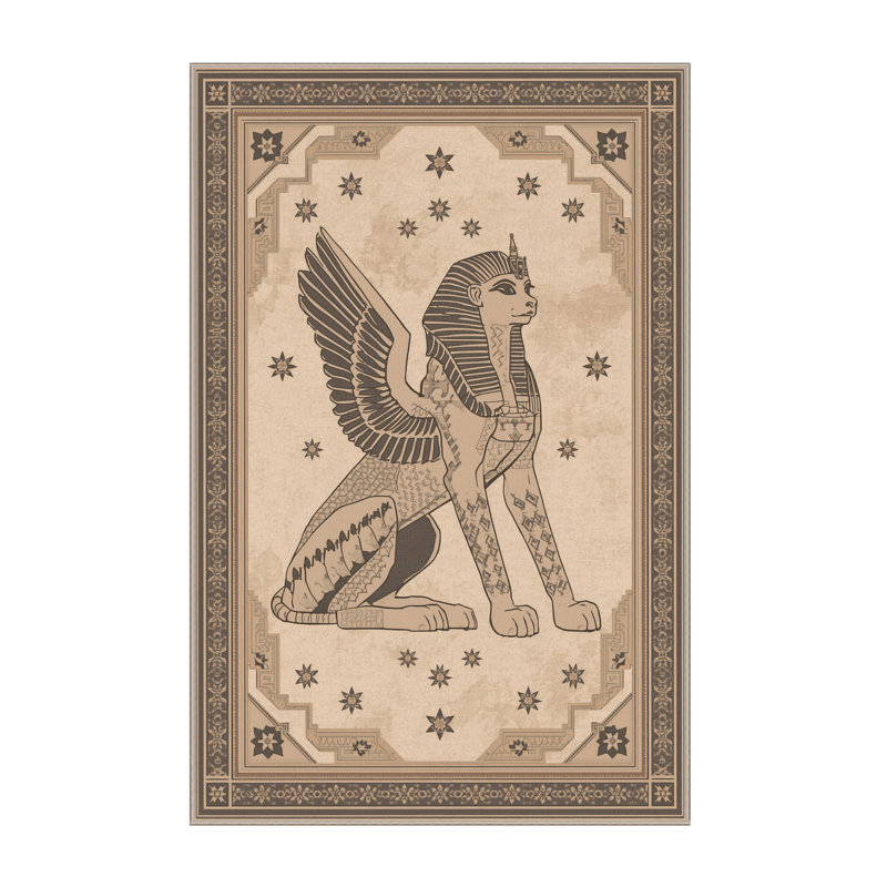 Tapis oriental beige lavable à la machine Sphinx Classic - reliure beige, 8 x 10