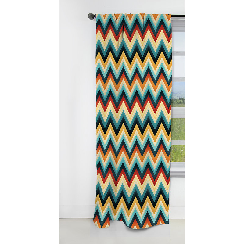 Tribal Fusion Motif à chevrons - Rideau à chevrons - Rideau occultant à chevrons - 1 panneau, L 52 po x L 108 po
