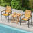  2 PCS Outdoor Folding Side Table Acacia Wood End Table Square Patio Bistro Table-1608989969