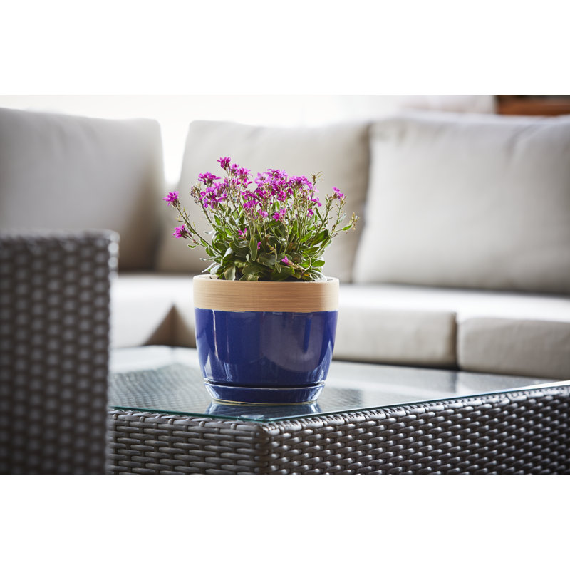 Pot à fleur en céramique avec soucoupe Ana