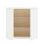 Armoire murale moderne en bouleau blanc moderne avec portes à cadre étroit et quincaillerie à fermeture en douceur pour les cuisines et les espaces polyvalents-122739920-122259409