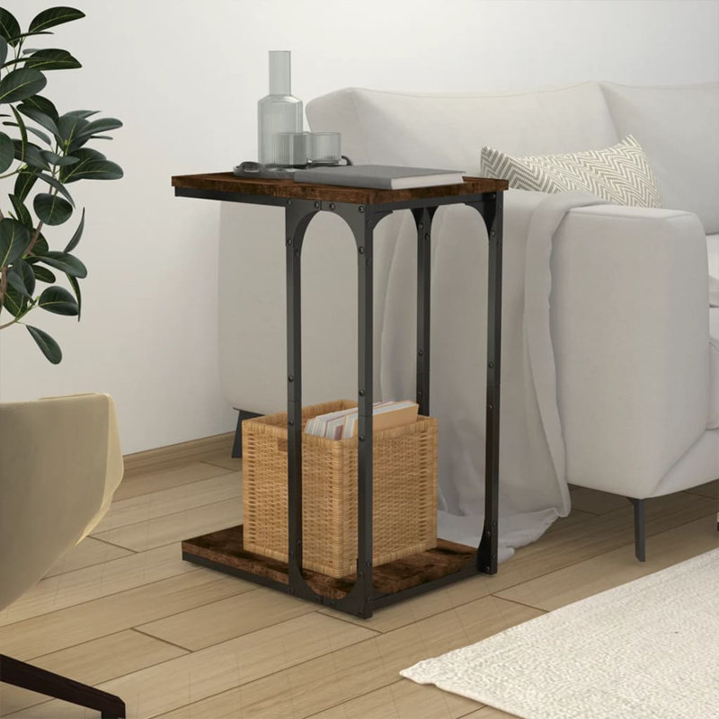 Afrida Frame End Table, Smoked Oak