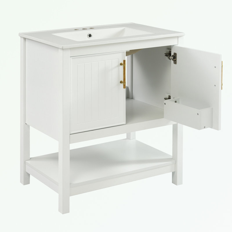 Hinami 29.9'' Single Bathroom Vanity with Top, White