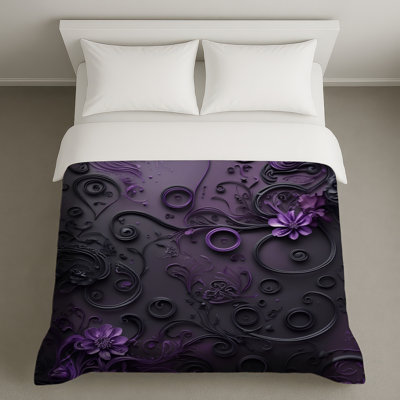 Intricate Purple Floral Duvet Covers