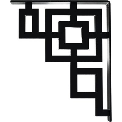 2"W x 12"D x 15"H Eris Wrought Iron Bracket, (Triple center brace), Powder Coated Black