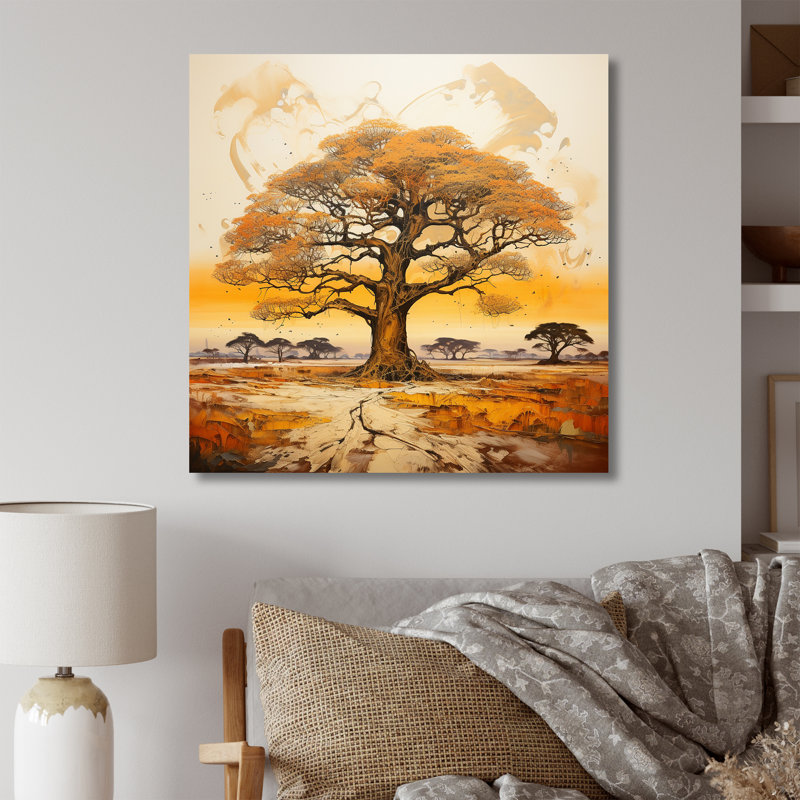 Arbre sauvage d'Afrique, art mural 1, H 36 po x l 36 po