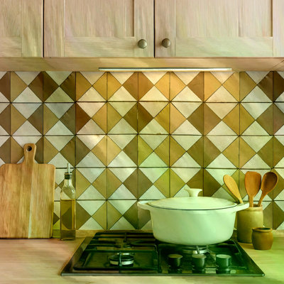 4" x 4" Vintage Rhombus Rustic Vinyl Peel and Stick Mosaic Tile
